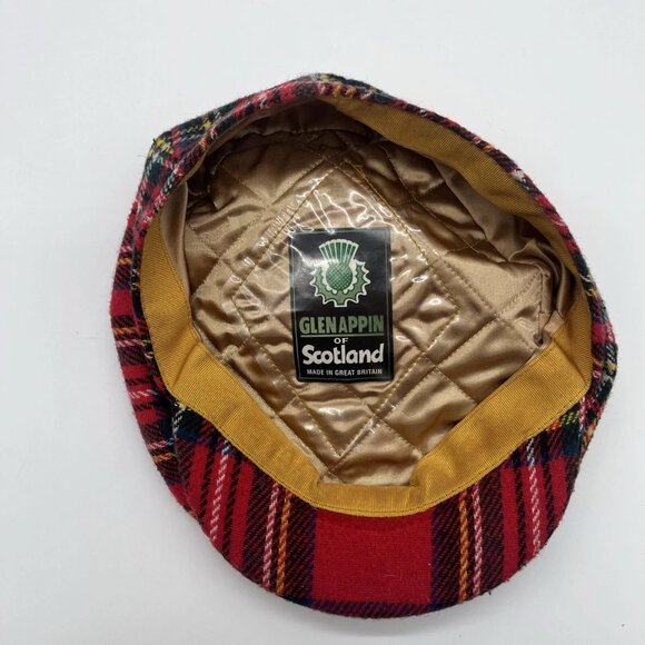 Glen Appin of Scotland Harris Tweed Flat Cap Royal Stewart Tartan Plaid Size M - Picture 7 of 8